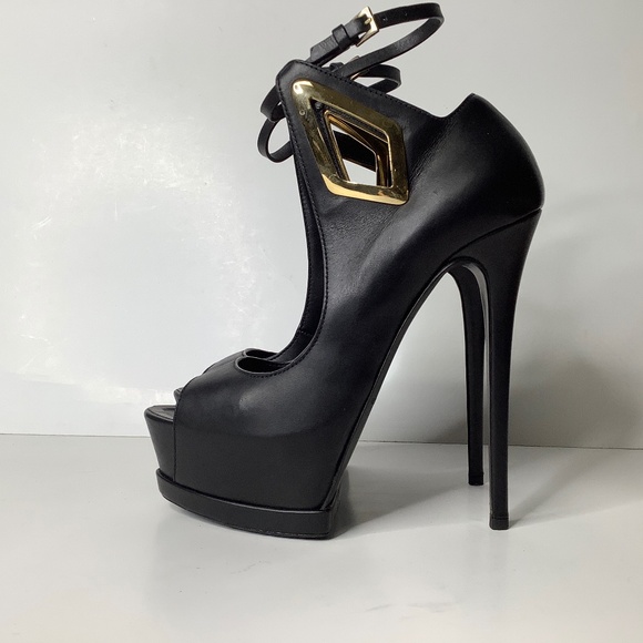 Gianmarco Lorenzi black platform heels 37. - Picture 1 of 16